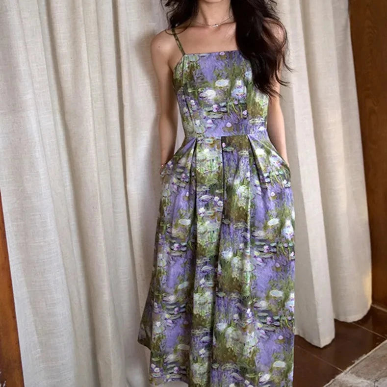 Claude Monet Water Lilies Cami dress – Galartsy Claude Monet Water Lilies Cami dress – Galartsy