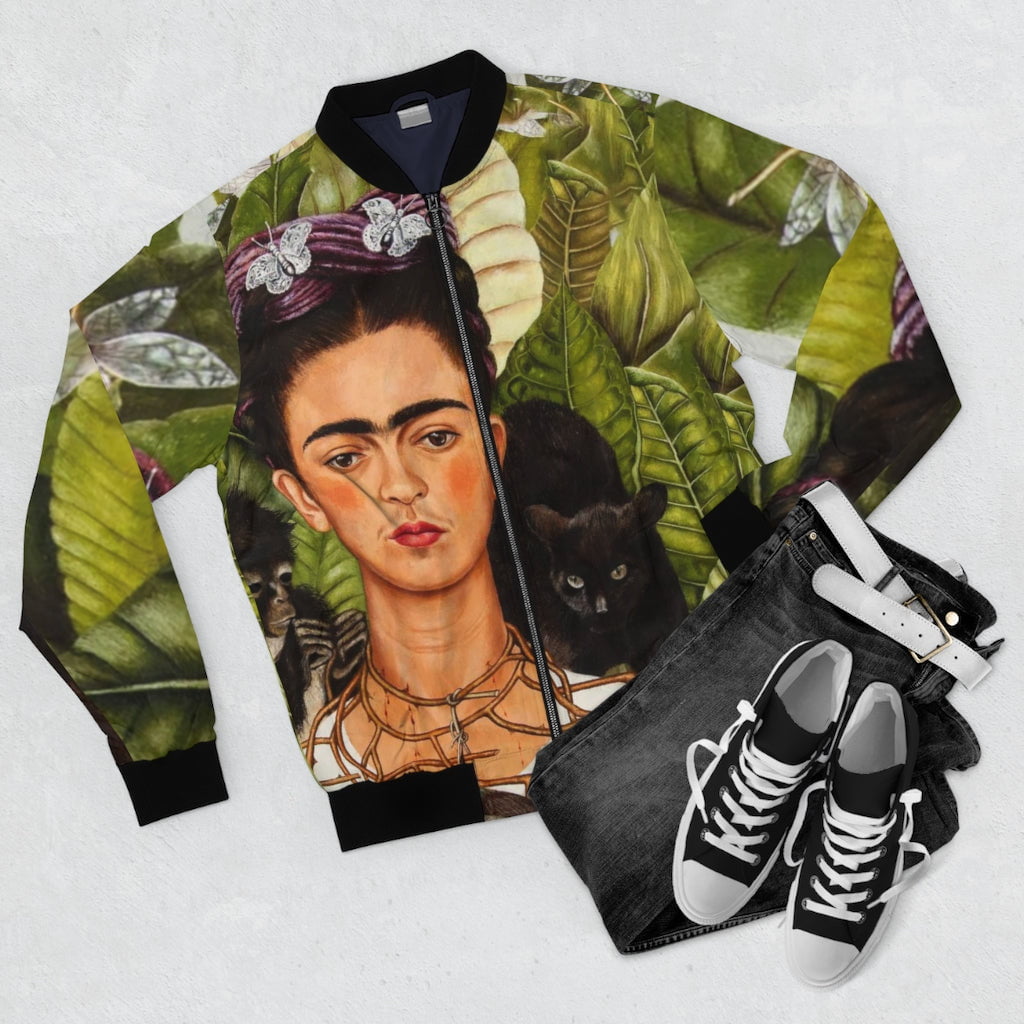 Frida Self-Portrait with Thorn Necklace et Hummingbird Bomber