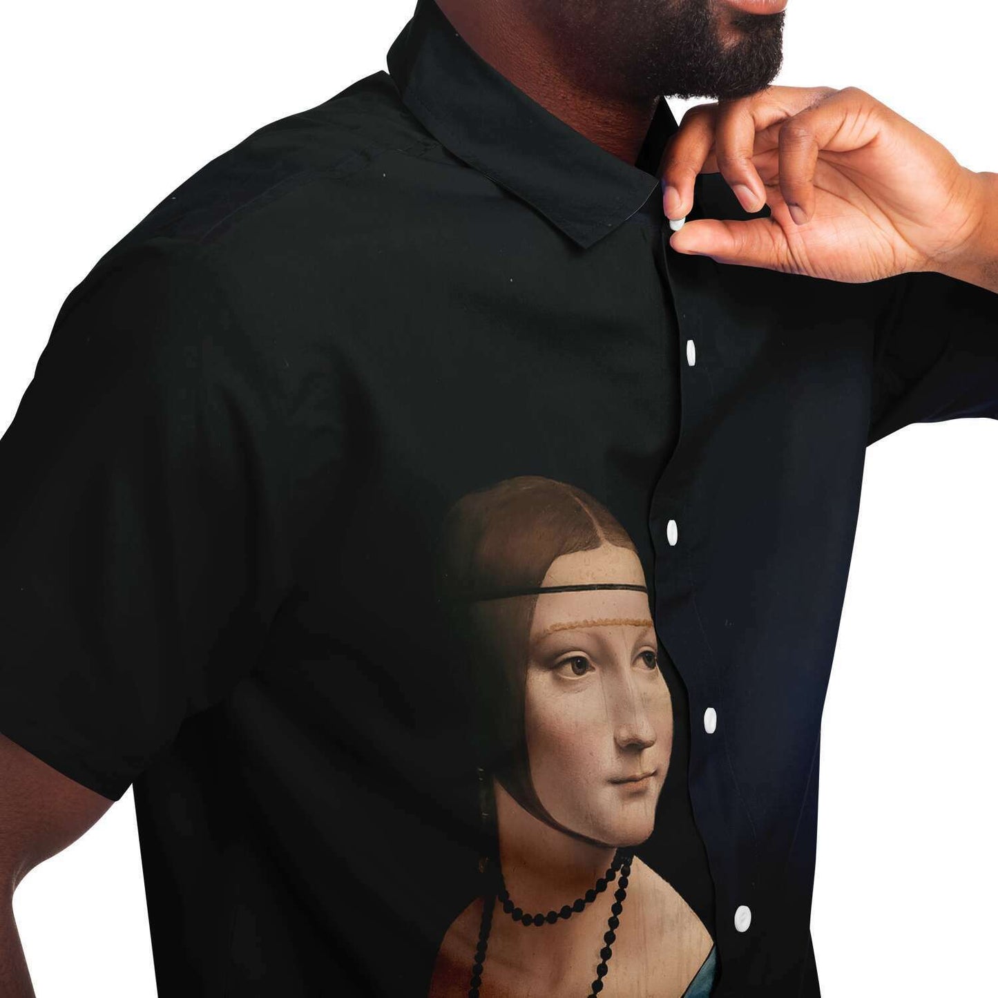 Leonardo da Vinci Dama con Ermin CAMISA BOTONES