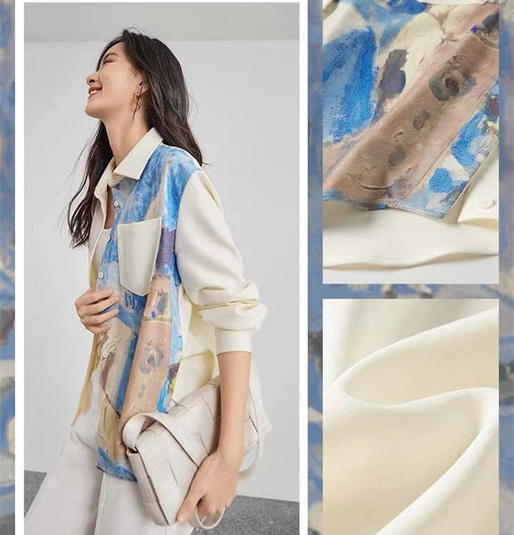 Chemise abstraite inspirée de Van Gogh