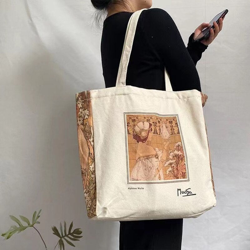 Canvas Tote Bag, Tote Bag Aesthetic, Cute Tote Bag, Floral Tote Bag Canvas,  Flower Cloth Bag, Shopping Bag, Handpainted Tote Bag Floral 