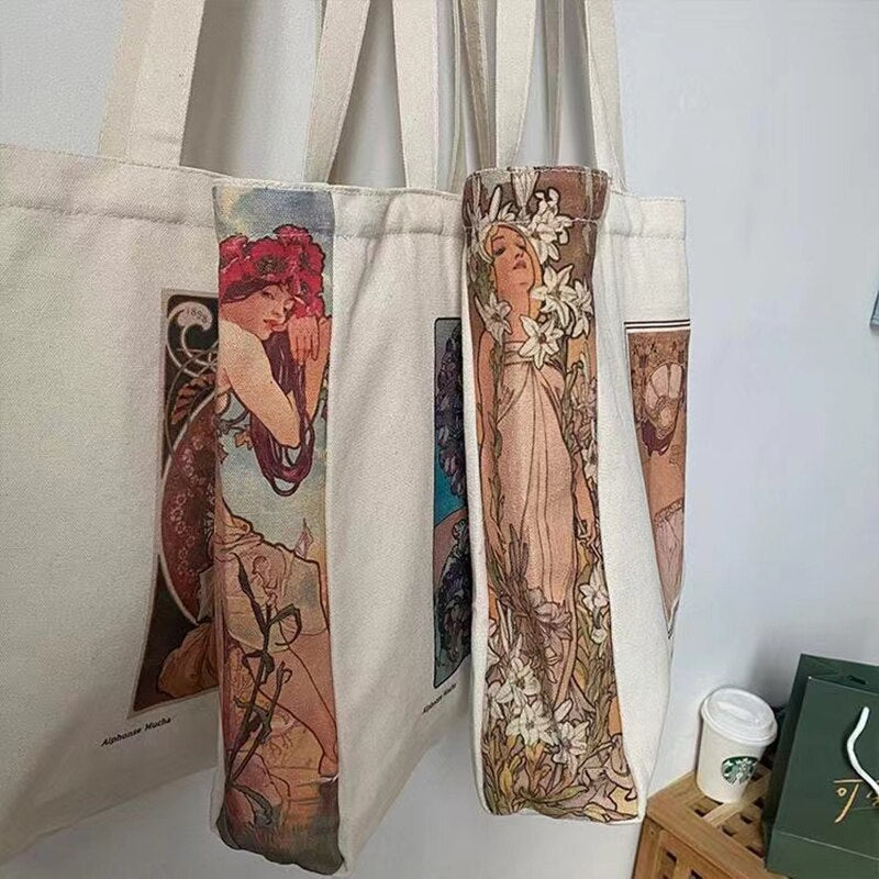 Sacs fourre-tout en toile Alphonse Mucha