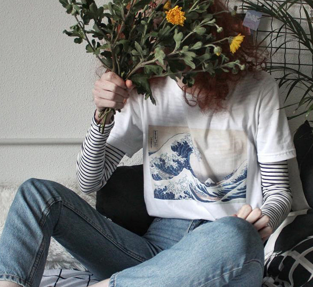 Tee-shirt la grande vague au large de kanagawa