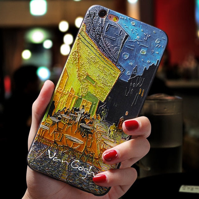 Van gogh embossed iPhone cases