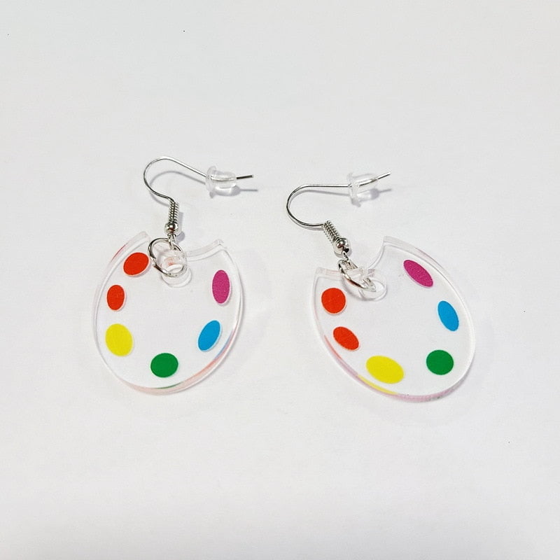 Pendientes transparentes paleta