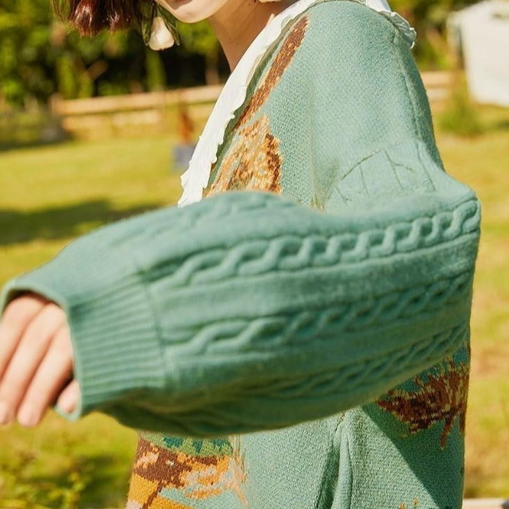 Van Gogh Vintage Cardigan Knit Sweater