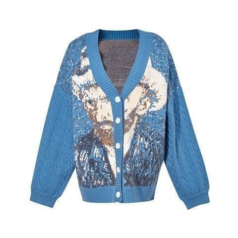 Van Gogh Vintage Cardigan Knit Sweater