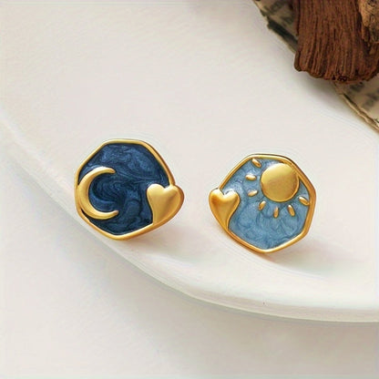 Van gogh inspired Asymmetric Earrings