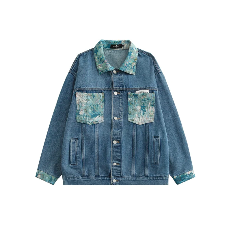 Van Gogh inspired Pocket Denim Jacket – Galartsy