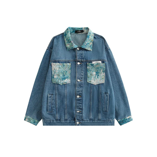 Van Gogh inspired Pocket Denim Jacket