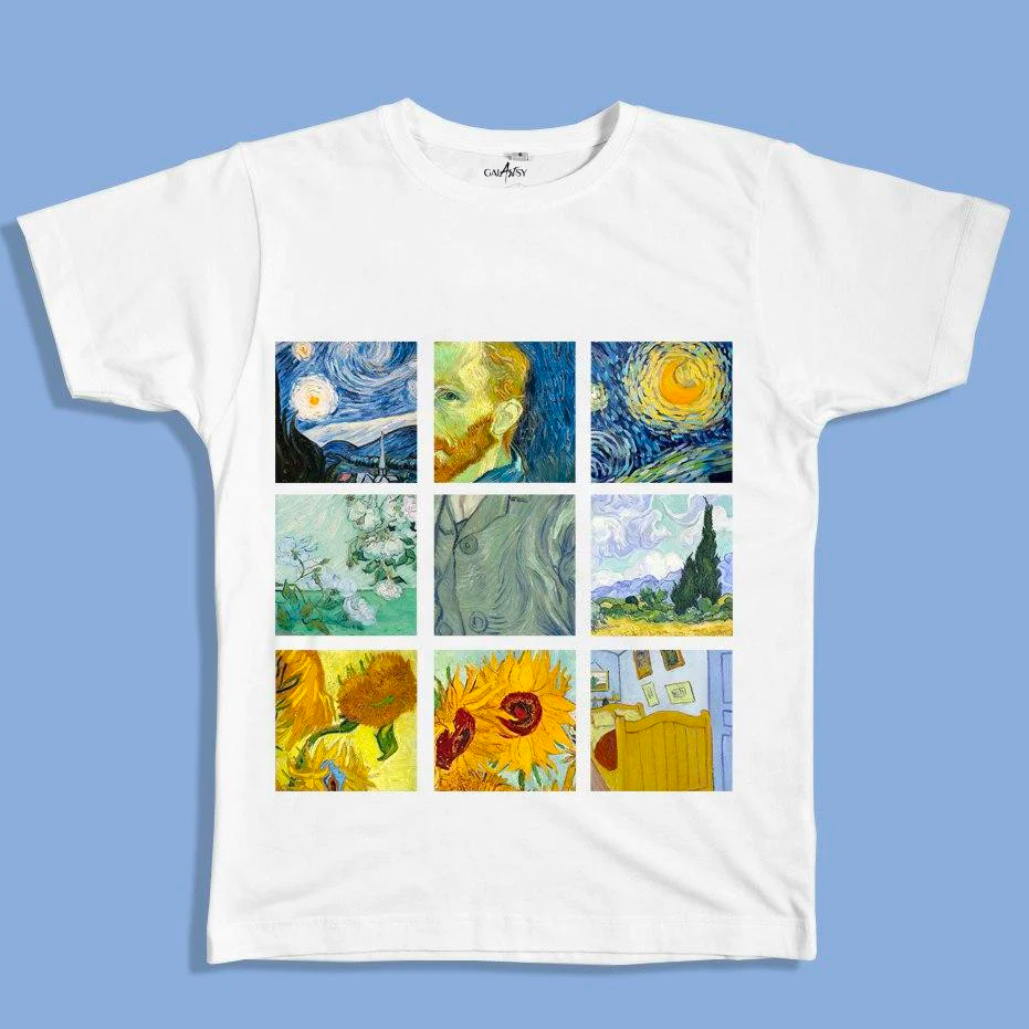 Van Gogh paintings grid - Unisex tshirt