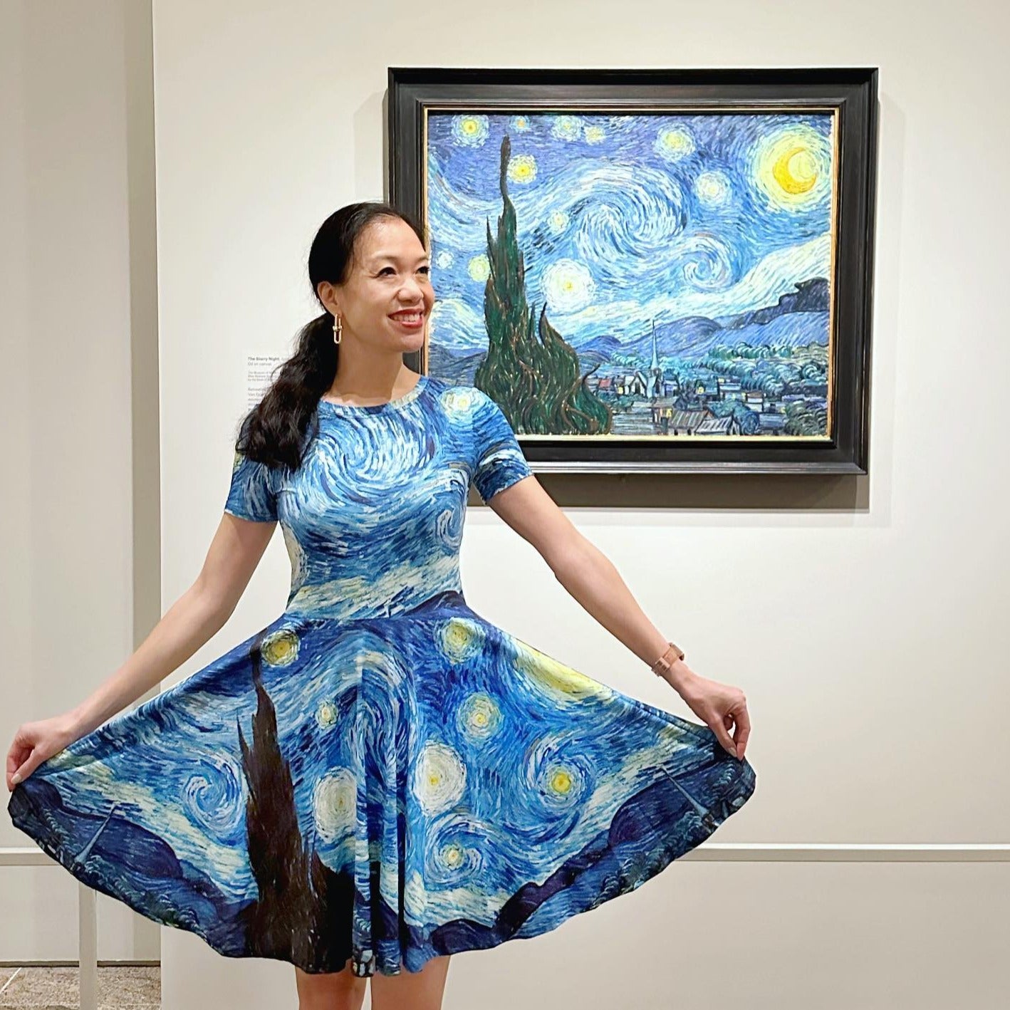 Van Gogh The Starry Night Print Dress – Galartsy