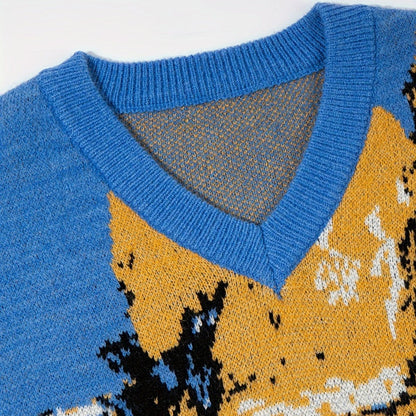 The Siesta, Van Gogh V Neck Knit Sweater