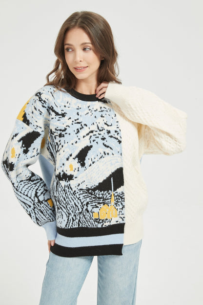 Half Knitted Starry Night sweater