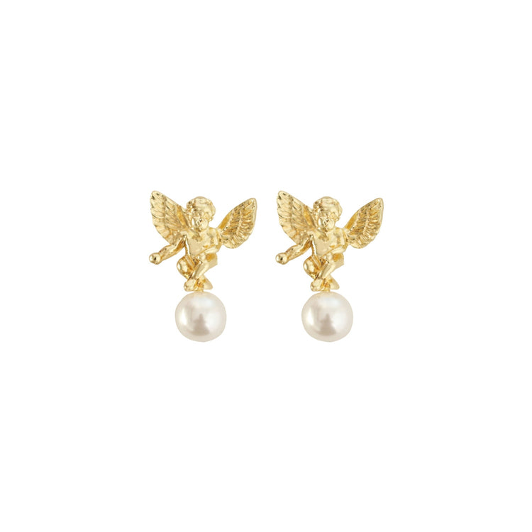 Cupid Angel Pearl Earrings