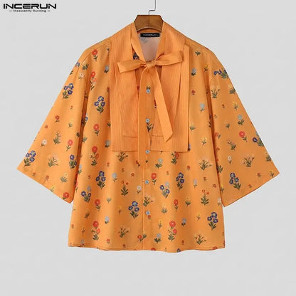 Floral Patchwork Tie-Up Shirt