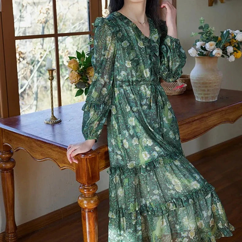 Van Gogh Roses, Fluffy Long Dress