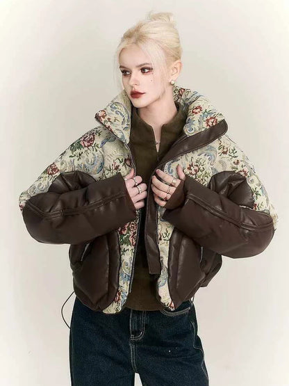 Embroidered Jacquard Winter Jacket