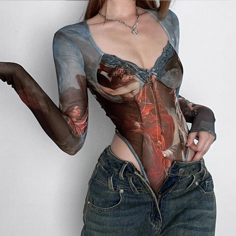 Baroque Rapture Mesh Bodysuit