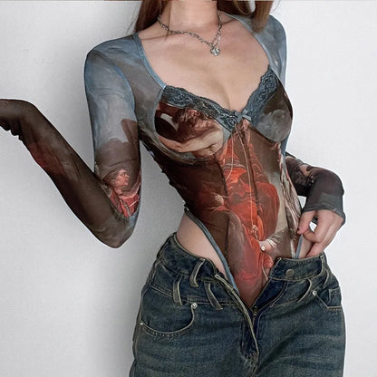 Baroque Rapture Mesh Bodysuit