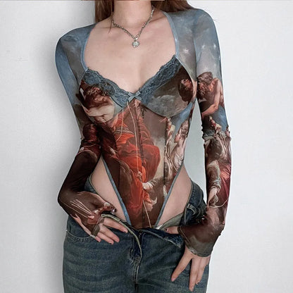 Baroque Rapture Mesh Bodysuit