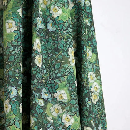 Vintage Floral Printed Skirt