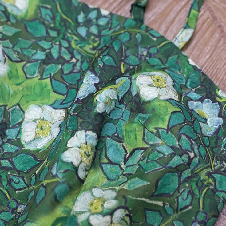 Roses sauvages, robe à bretelles Van Gogh