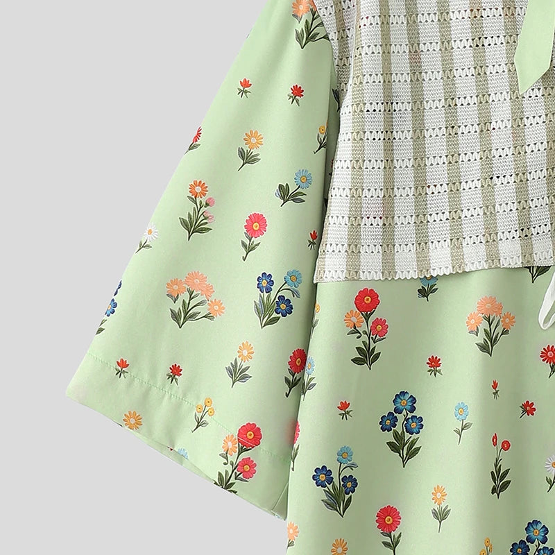 Botanical Patchwork Short Sleeve Shirt