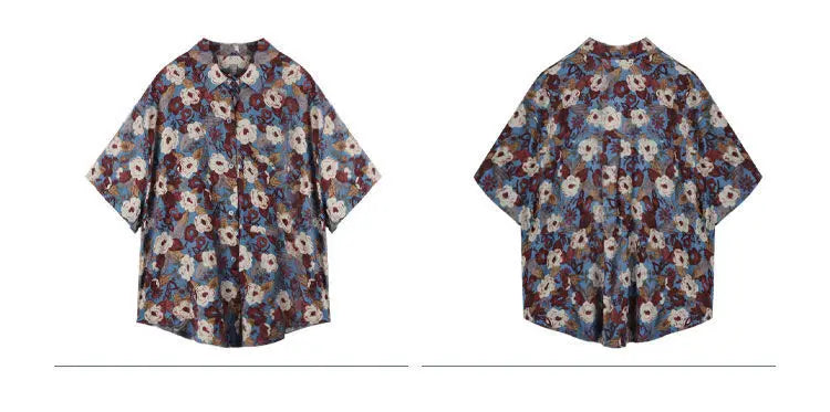 Vintage Botanical Chiffon Blouse