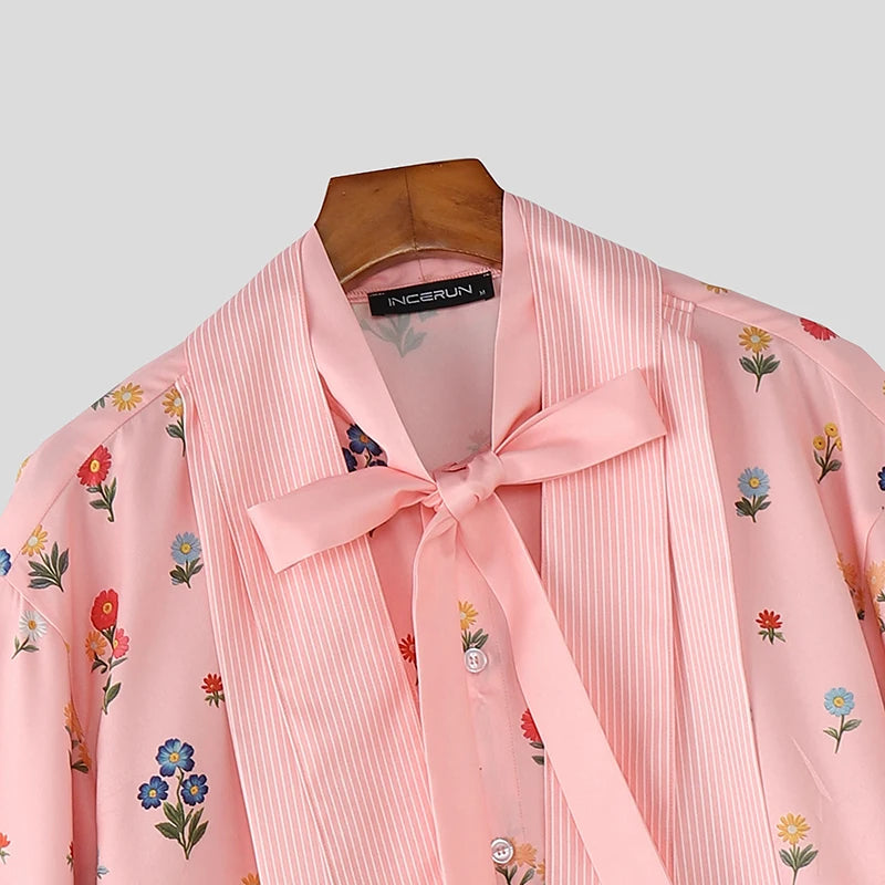 Floral Patchwork Tie-Up Shirt