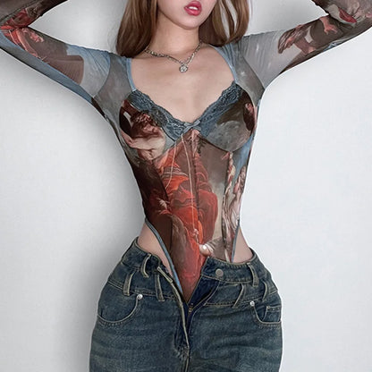Baroque Rapture Mesh Bodysuit