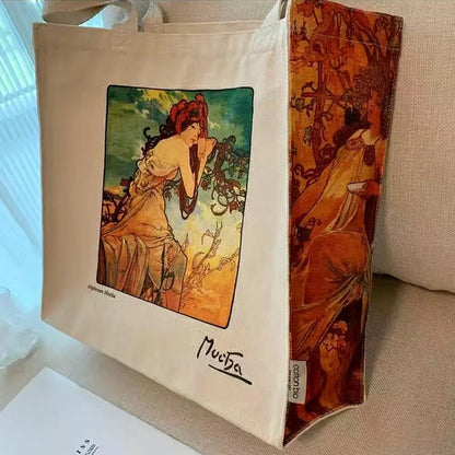 Alphonse Mucha Canvas Tote Bag