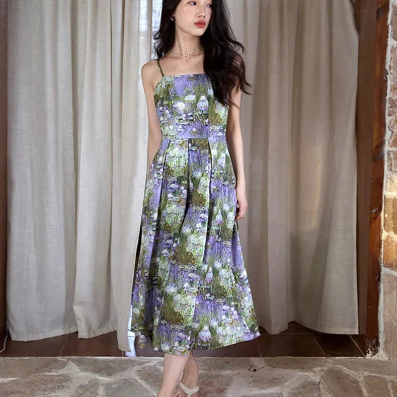 monet floral print split midi dress Shes almost gone but not for long The Monet Floral Midi is down to a few smalls, and were 100%reimagining her as a custom cut dropping in June. Worth the wait. But if youre a small? Tap fast.