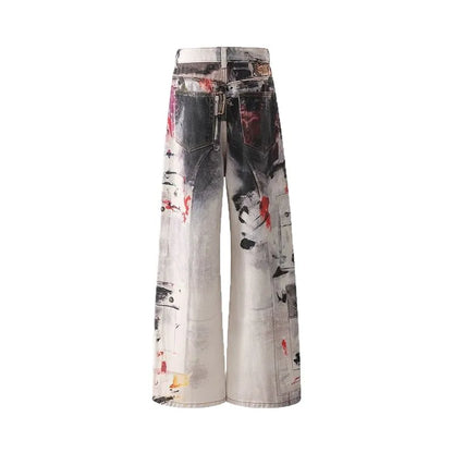 Ink Garden Wide-Leg Jeans — rear flat lay