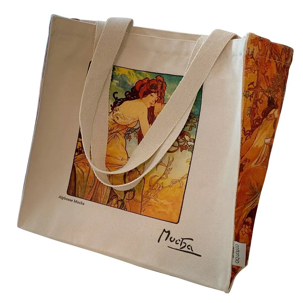 Alphonse Mucha Canvas Tote Bag