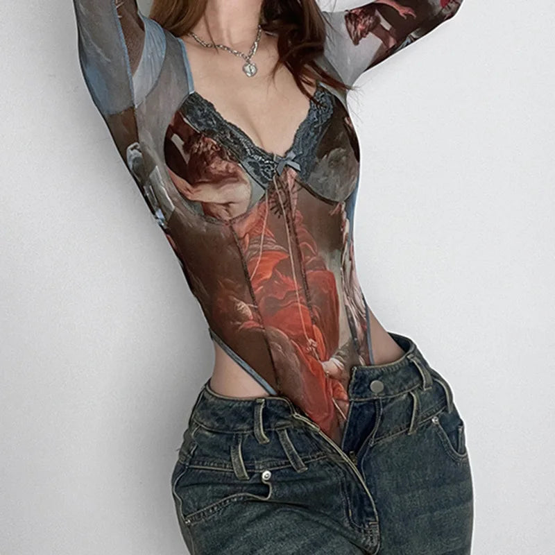 Baroque Rapture Mesh Bodysuit