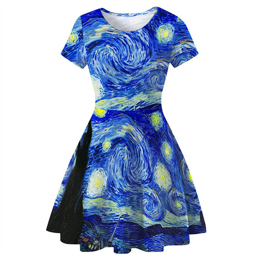 Van Gogh The Starry Night Print Dress