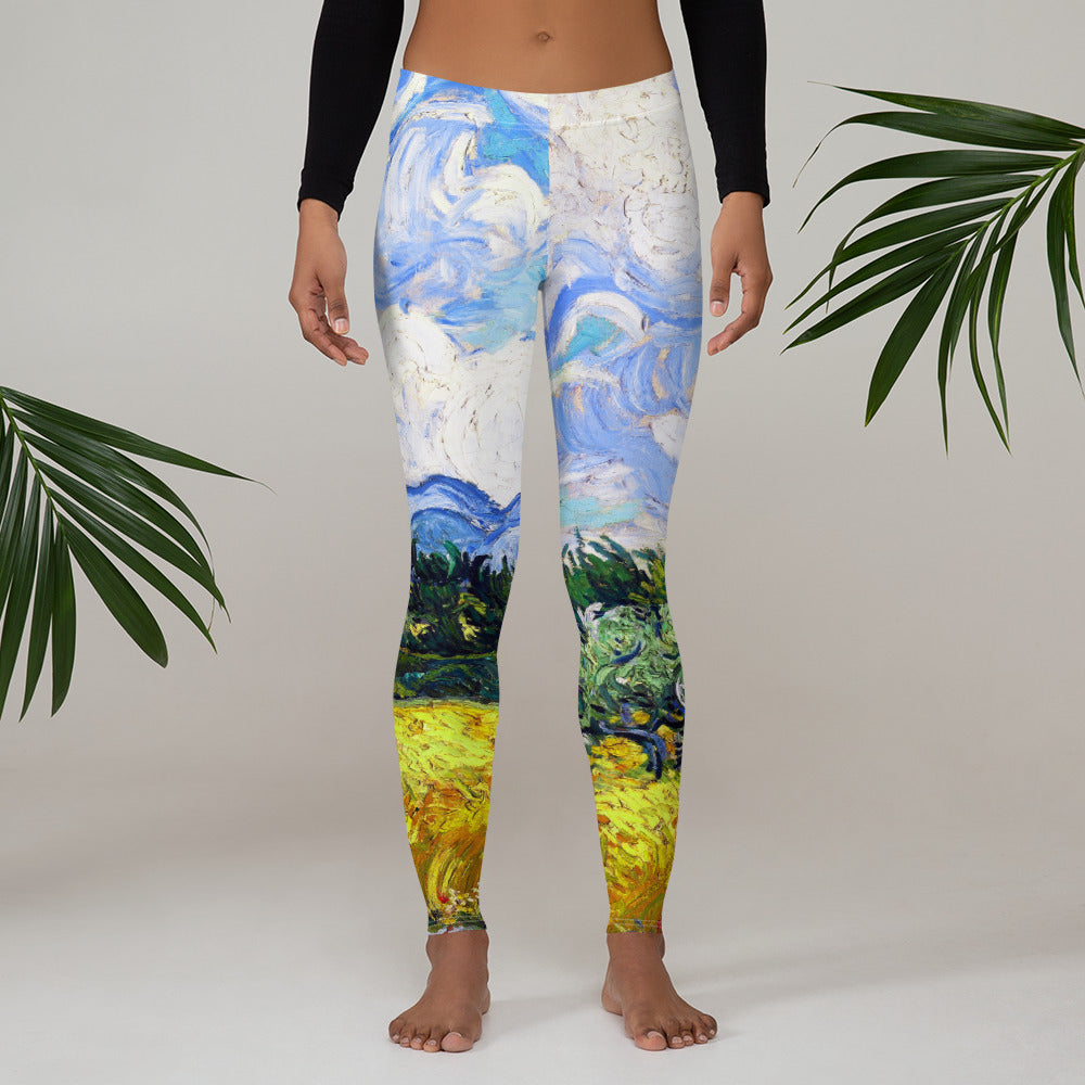 Wheat Field with Cypresses Leggings