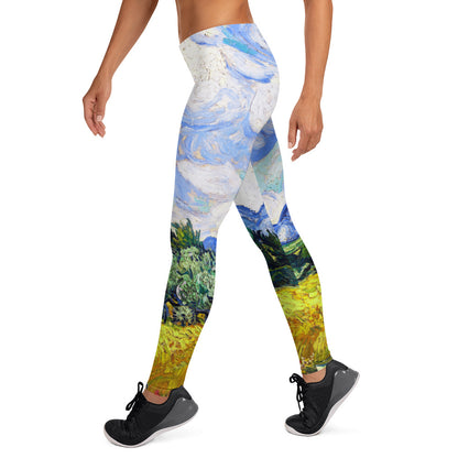Wheat Field with Cypresses Leggings