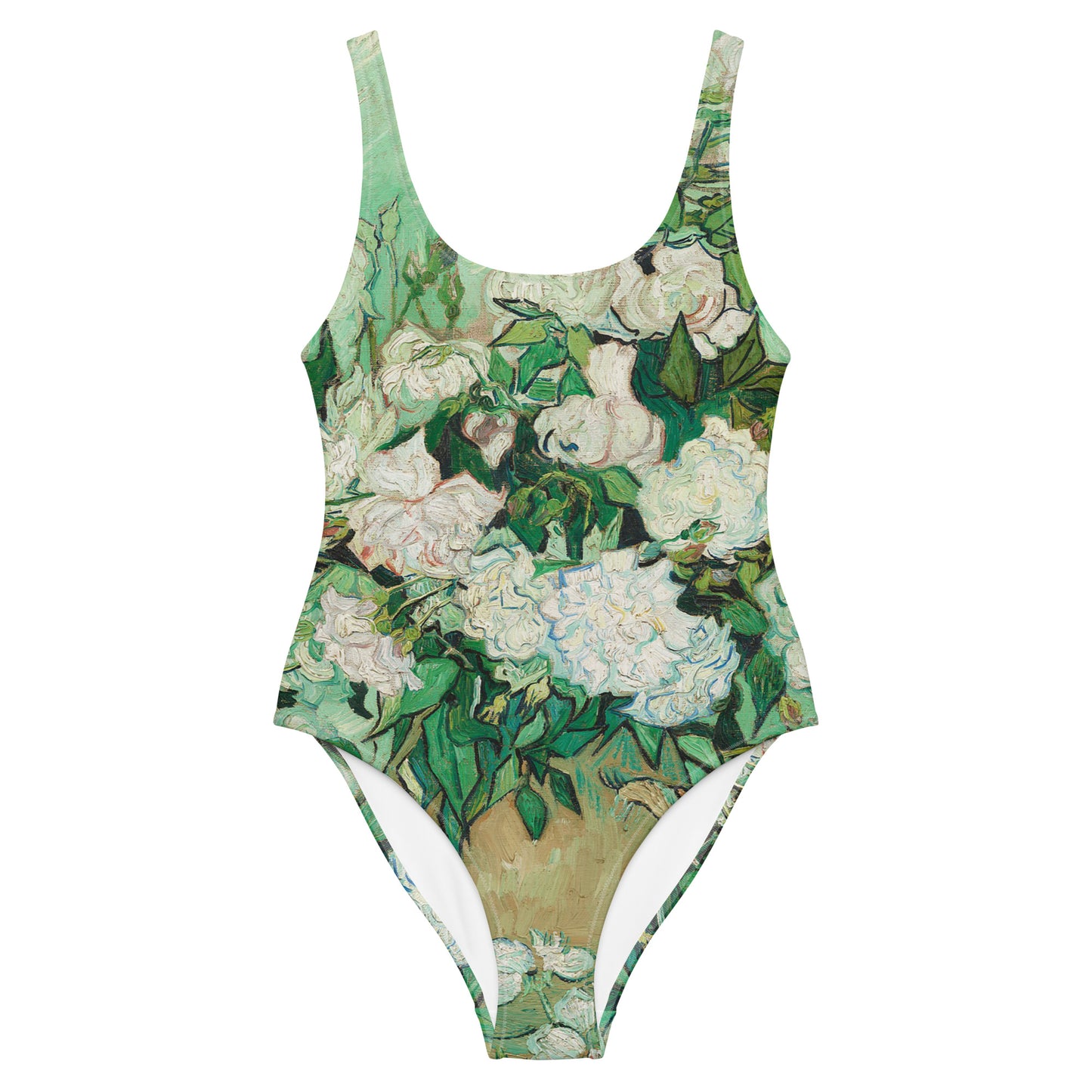 Vincent van Gogh Vase with Pink Roses One-Piece Swimsuit
