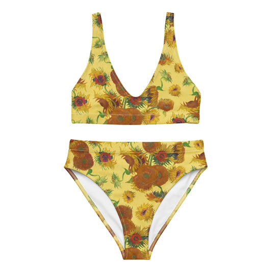 Bikini de talle alto Sun Flowers de Vincent van Gogh