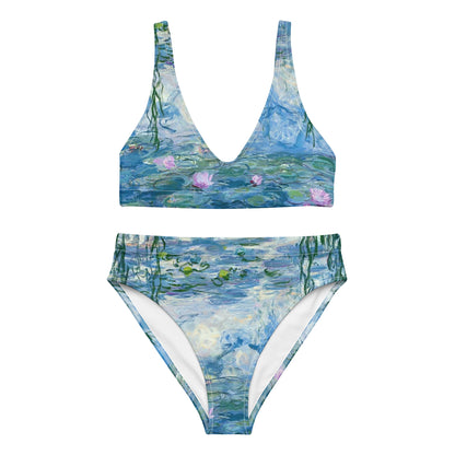 Claude Monet Water lilies high-waisted bikini