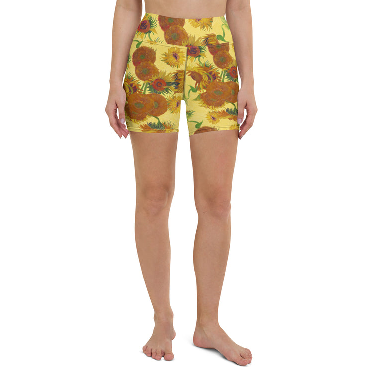 Sunflowers Yoga Shorts