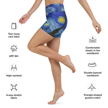 Pantalones cortos de yoga de noche estrellada