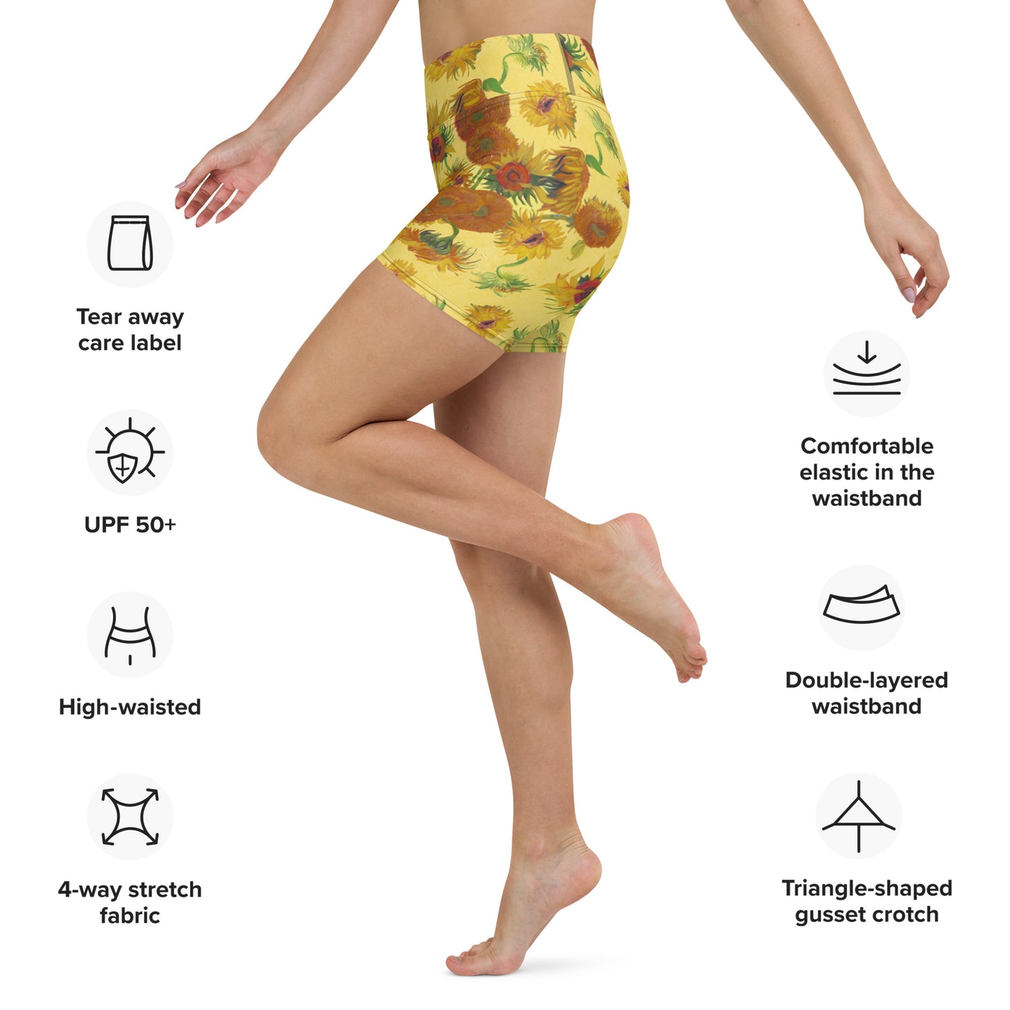Pantalones cortos de yoga de girasoles