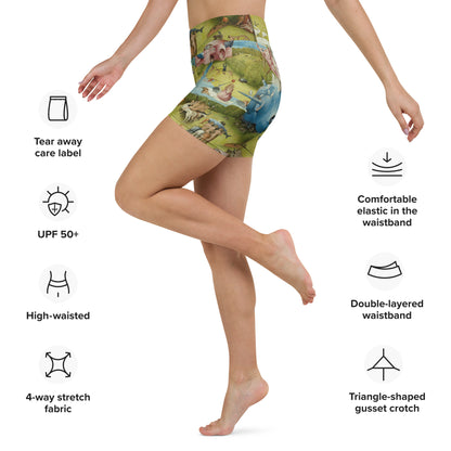 Pantalones cortos de yoga El jardín de las delicias