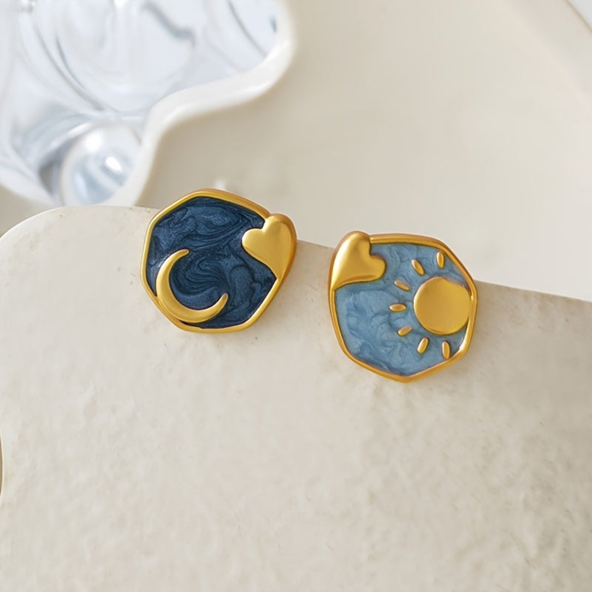 Van gogh inspired Asymmetric Earrings