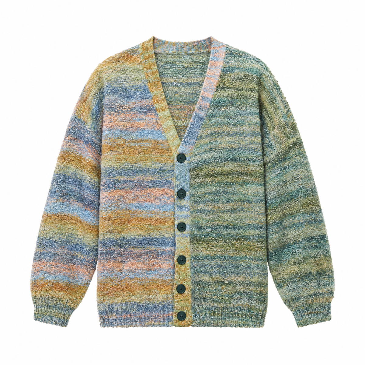 Monet Garden Knit Cardigan Green flat lay on white background