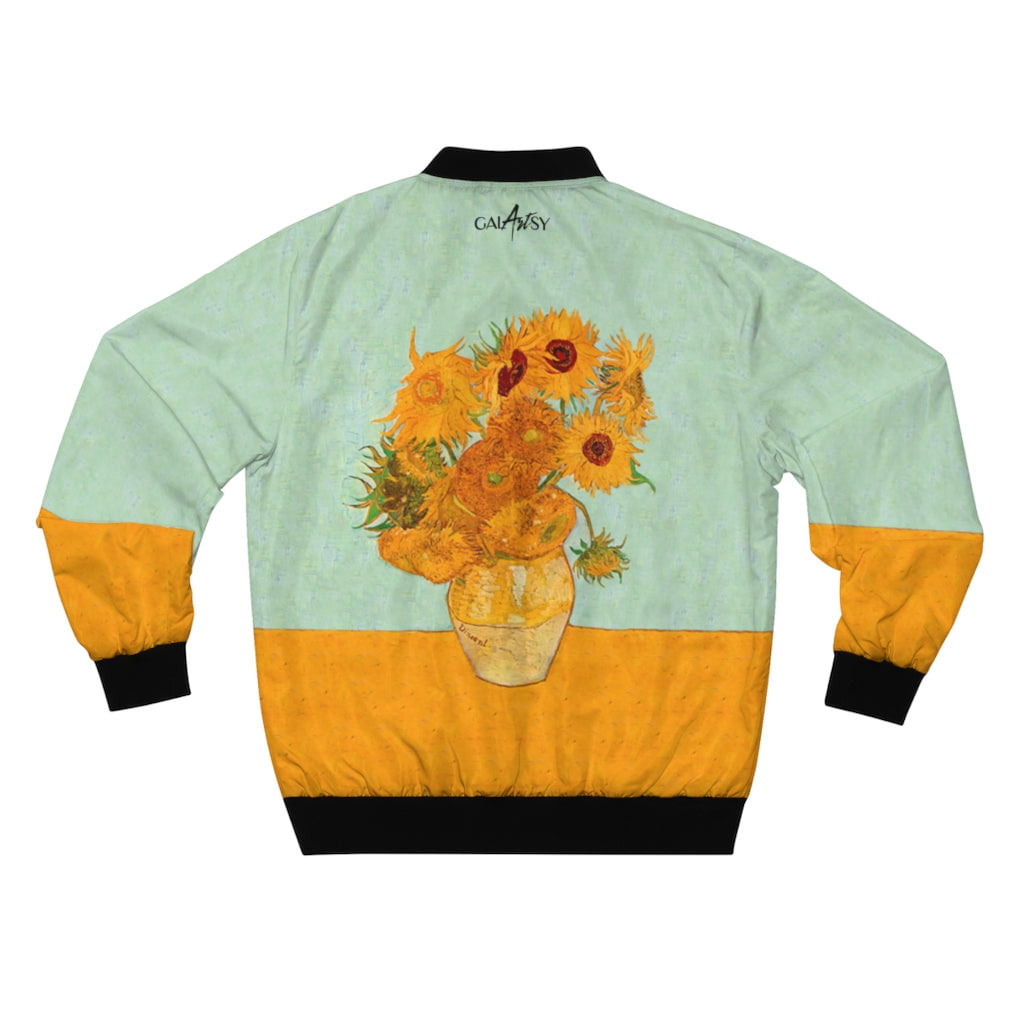 Sunflowers in vase bomber jacket