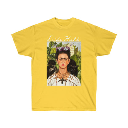 Autoportrait avec collier d'épines et t-shirt Frida Kahlo colibri